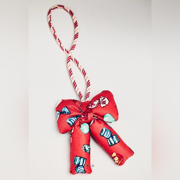 Vera Bradley Plush Puffy Bow Bag Charm Diamond Patchwork Somethin’ Sweet NEW
